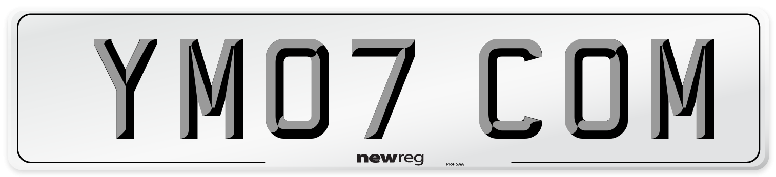 YM07 COM Number Plate from New Reg